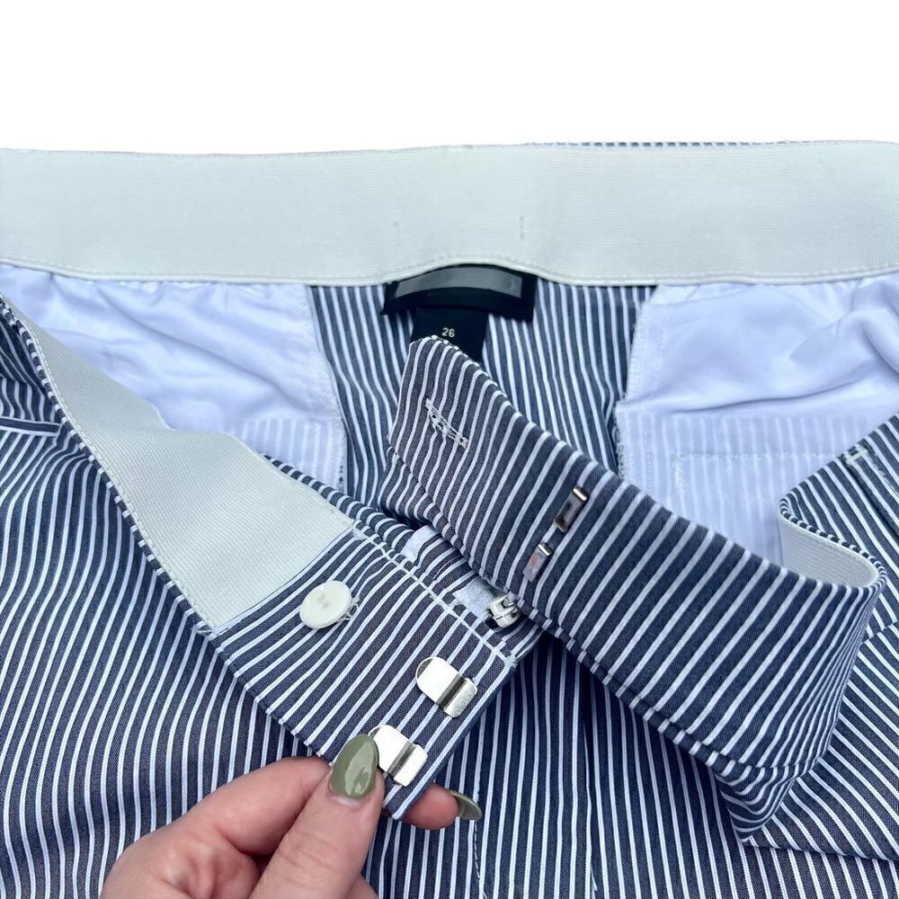 NWT LANE BRYANT Grey & White Stripped Pants W/ Elastic Waistline Size 26 - Picture 5 of 7